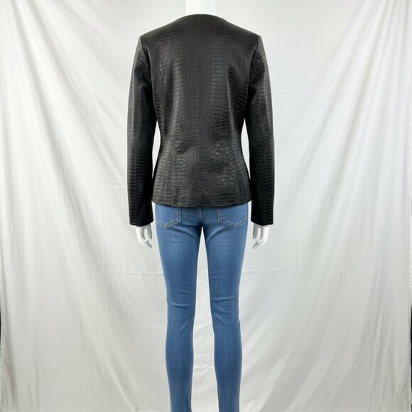 NWOT Chico’s Faux Snakeskin Leather Jacket Women’s Textured Blazer - Picture 4 of 13